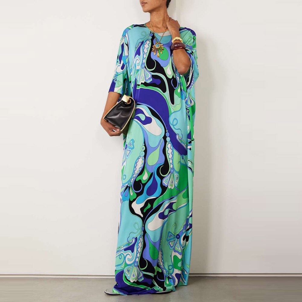 Zimmermann Maxi Dress in Aqua & Blue Swirl Print